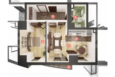 Apartament cu 2 camere semidecomandat în Mănăștur - 2