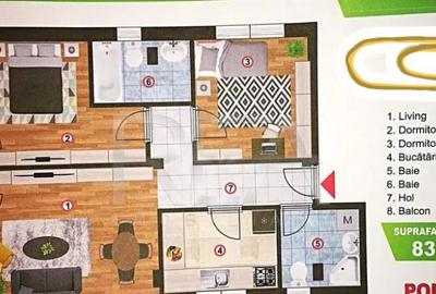 Apartament 3 camere, 2 bai, Bragadiru strada Diamantului 192