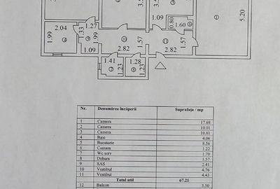 74 mp, 3 camere, 2 băi, 2 balcoane – 8 min până la metrou - comision 0 - 14