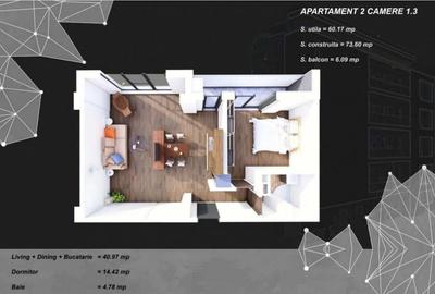 Tomis Plus 2 camere 66 mp et. 3 lift incalzire pardoseala - 2