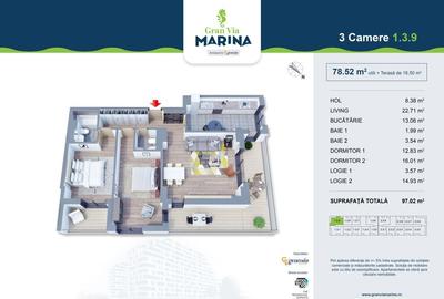 Apartament cu 3 camere de vânzare Vivo Mall - 7