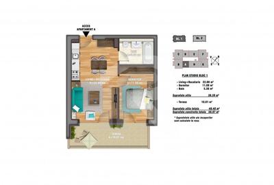 Apartament cu 2 camere semidecomandat, mobilat în Nerva Traian - 10