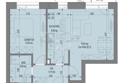 Apartament cu 2 camere în Aviației