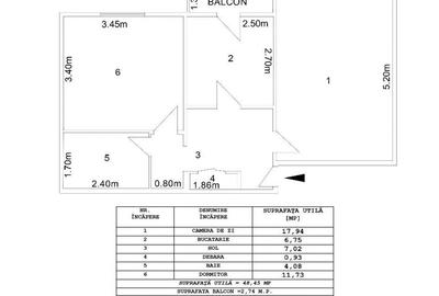 Apartament cu 2 camere decomandat în Central