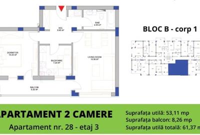 Apartament cu 2 camere decomandat în Nord - 1