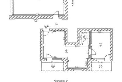 Apartament cu 2 camere semidecomandat în Central - 4