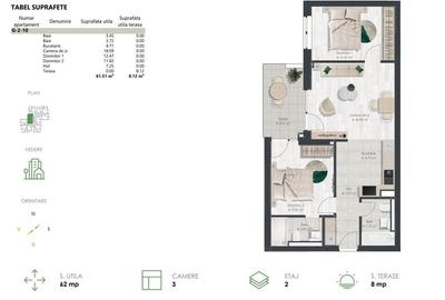 Apartament 3 camere & 2 bai - Denya Forest 7 bloc nZEB - COMISION 0% - 3