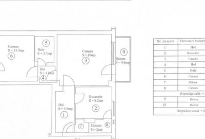 Apartament cu 2 camere semidecomandat în Noua