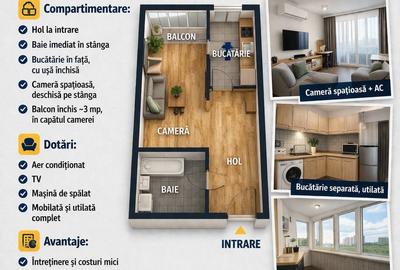 Garsonieră decomandată în Pantelimon - 2