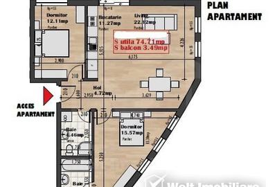 Apartament 3 camere, semifinisat, balcon, parcare, 2 bai, Iris