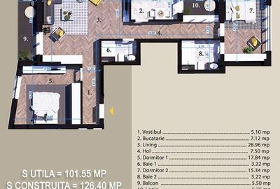 Apartament 3 camere spațios și modern langa Parcul Teilor - 7