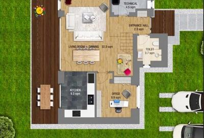 Casă individuală cu 4 camere cu Canalizare în Tunari - 6