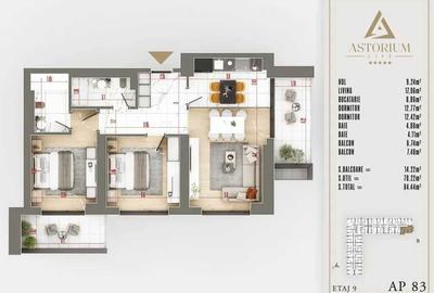 Apartament cu 3 camere decomandat în Cățelu - 7