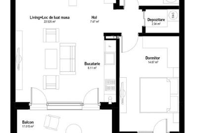 Proprietar vand Apt 2 camere, etaj 1(3), boutique 2020, parcare, lift, bariera - 7