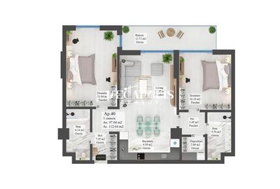 Apartament cu 3 camere | Noua | 97 mp Utili - 4