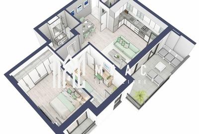 Apartament 3 camere | Balcoane 10.6 mp | Etaj 2 | Turnisor - 3