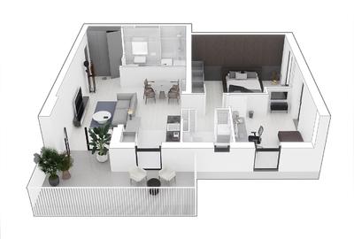 Apartament cu 3 camere semidecomandat, mobilat în Mehala - 2