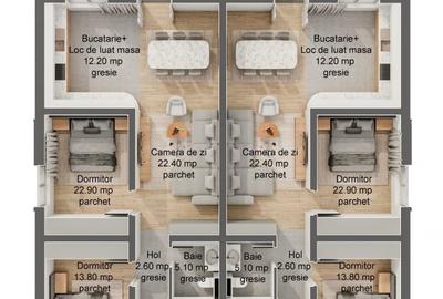 Duplex cu 3 camere cu Canalizare în Moșnița Veche - 2