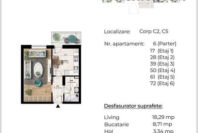 Promotie! Garsoniera decomandata cu suprafata 39,69mp - 10