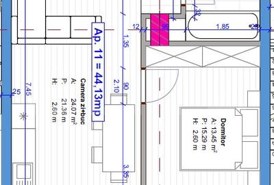 Apartament cu 2 camere semidecomandat în Florești