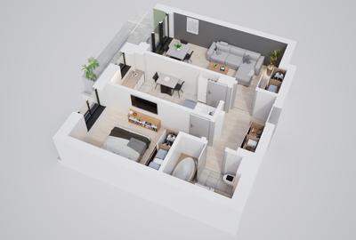 Apartament 2 camere cu incalzire in pardoseala si zone verzi - 10