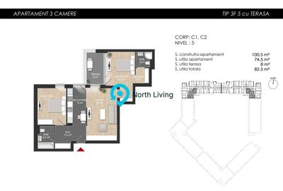 Apartament cu 3 camere în Central - 12