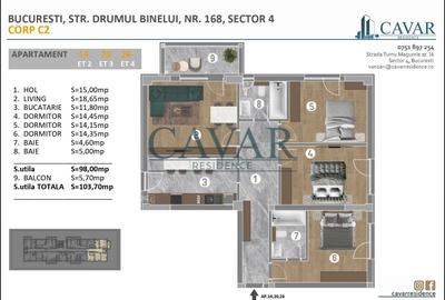 Apartament cu 4 camere decomandat, mobilat în Brâncoveanu - 3