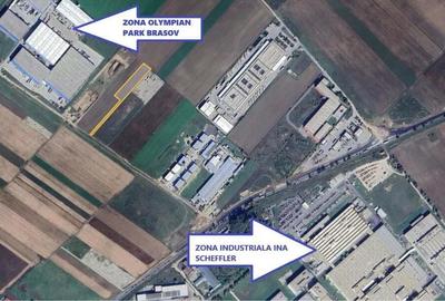 TEREN 4625 mp in zona industriala CRISTIAN, lungime 129 m, latime 31 m,utilitati - 2