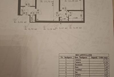 Apartament cu 2 camere semidecomandat în Central