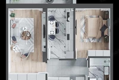 Apartament cu 2 camere decomandat în Centura - 5