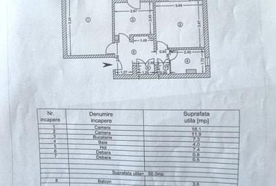 Apartament cu 2 camere decomandat în