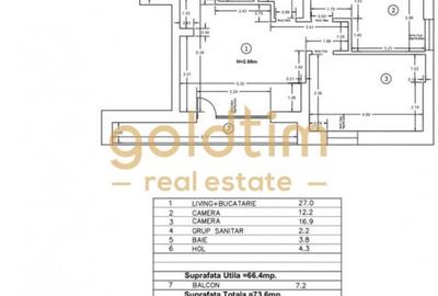 Apartament cu 3 camere decomandat, mobilat în Străulești - 31