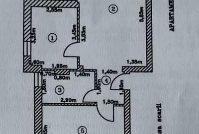 Apartament cu 2 camere semidecomandat în Central - 1
