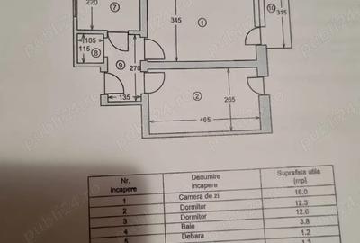 Apartament 3 camere Razboieni ,confort 1 semidecomandat,61 mp, centrala - 3
