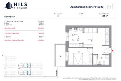 Apartament 2 camere  HILS Titanium faza 2 | Tip 2B | - 2