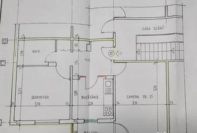 Apartament cu 3 camere decomandat în Republicii