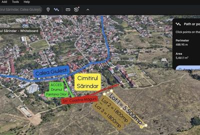 Teren Construcții intravilan de 5458 mp, în Giulești