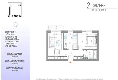 PRE-LANSARE CITY NORD TUNARI-Apartament 2 camere. - 4