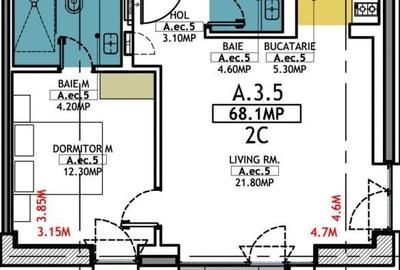 Mamaia Resort - Sale apartment with 2 rooms, 2 bathrooms and terrace. - 18