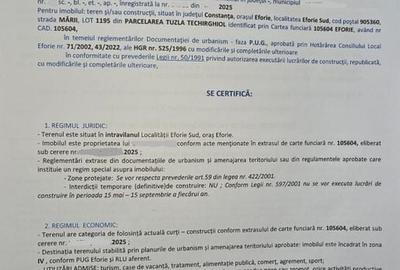 Teren construcții, vedere frontala la mare și Certificat Urbanism - Eforie - 6