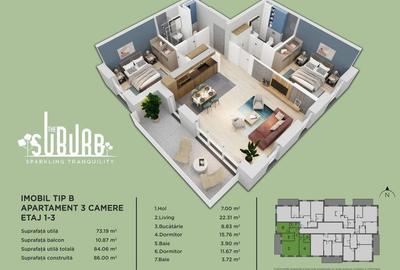 Apartament cu 3 camere The Suburb Buftea - 17