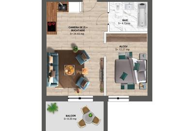 Apartament tip studio  -  oportunitate de investitie  dar si de locuire - 12