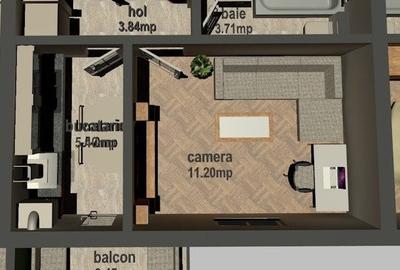 Apartament 1 camera | Loc de parcare inclus în pret  | Curte proprie 18 mp - 9