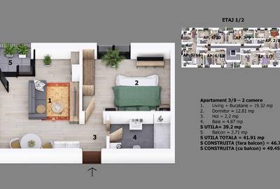 Apartament 2 camere | 23 August Lidl | Complex nou | Preturi promotionale | - 5