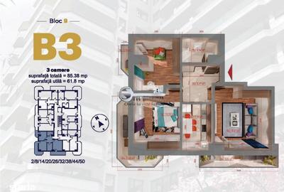 Apartament cu 3 camere în Albești - 10