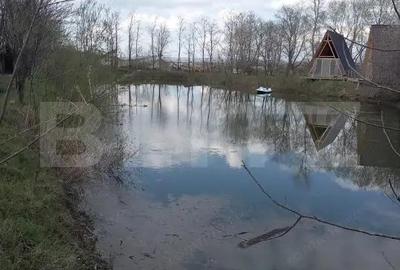 Teren cu iaz amenajat ?i doua cabane A - frame in construc?ie - 3