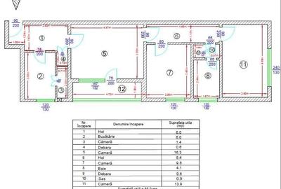 Apartament cu 3 camere semidecomandat în Podu Roș
