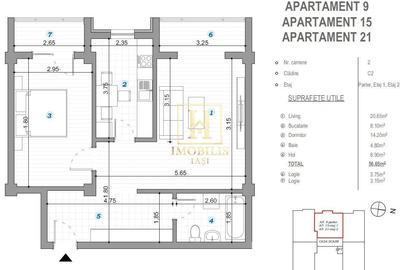 Apartament cu 2 camere decomandat în Popas Păcurari - 7