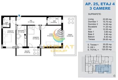 Apartament cu 3 camere decomandat în Titan - 1