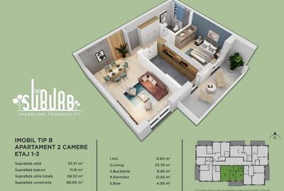 Apartament cu 2 camere decomandat în Nord - 13